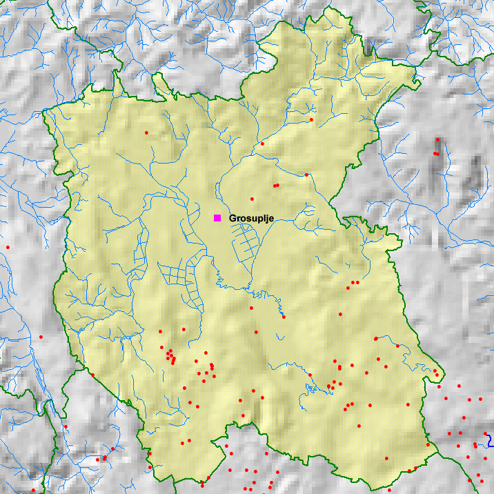Dolenjske jame po občinah.
