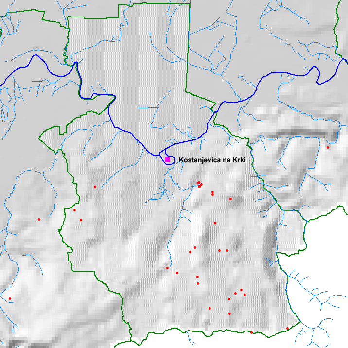 Dolenjske jame po občinah.